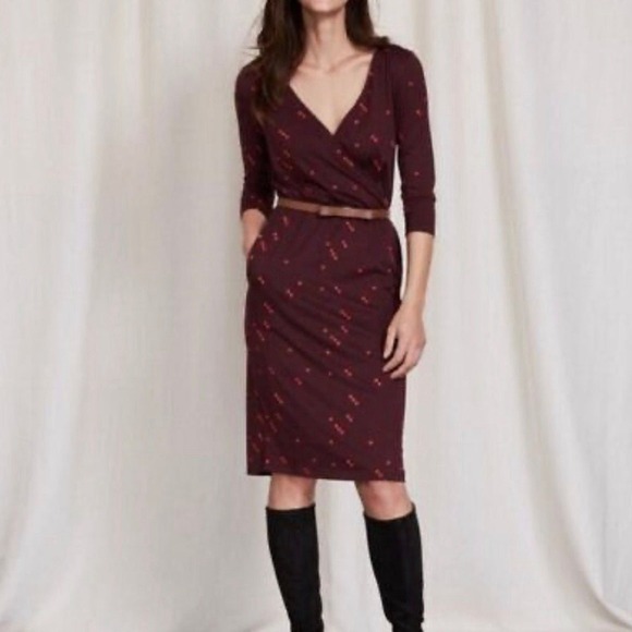 Boden Dresses & Skirts - Boden Cressida Faux Wrap Dress | 10P | Burgundy | EUC